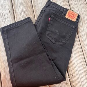 Levi’s 505 Regular Fit Straight Leg Black Denim Jeans Mens Size W38 L29